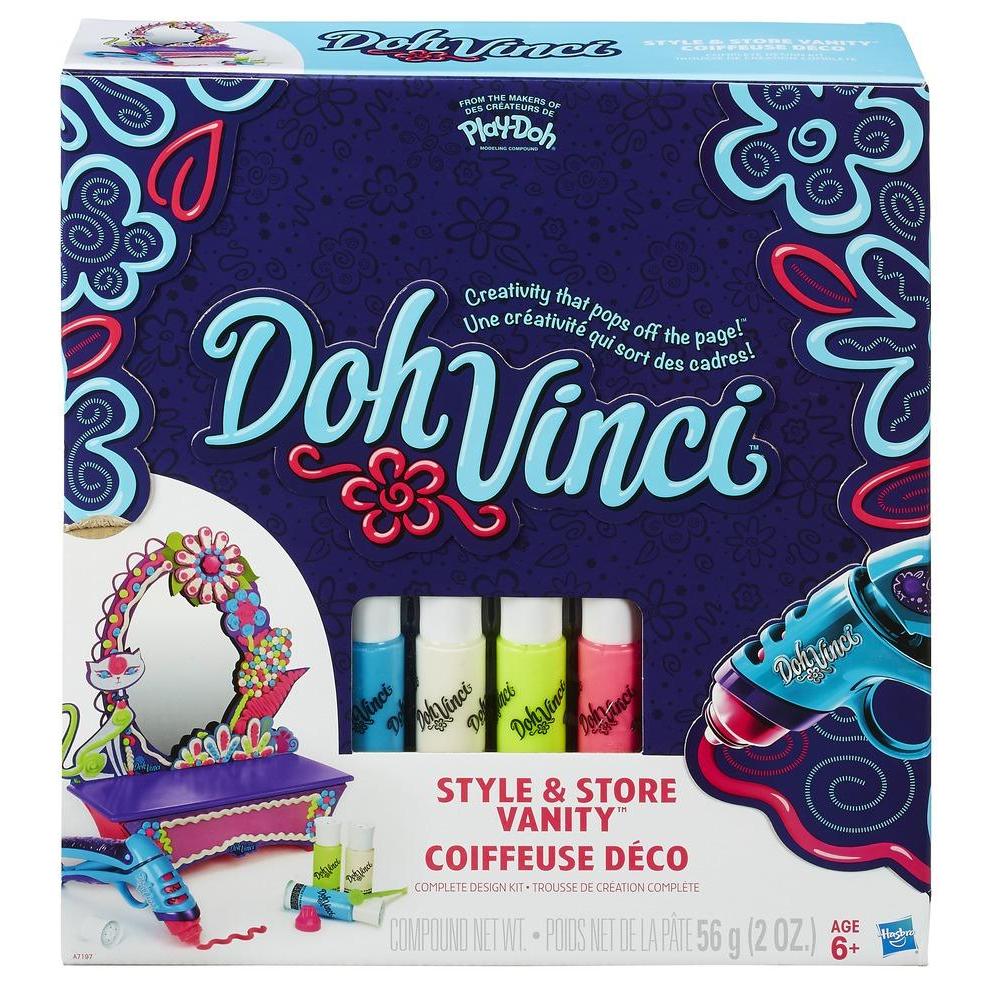 NEW Play Doh DOHVINCI Style & Store Vanity Deco Pop Styler Kids Craft Kit FREE P