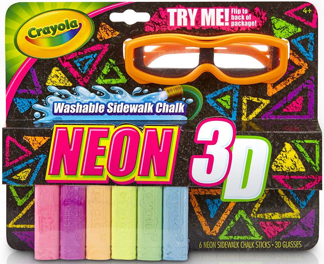 Washable Create Outdoors Crayola 3D Sidewalk Chalk with Glasses 