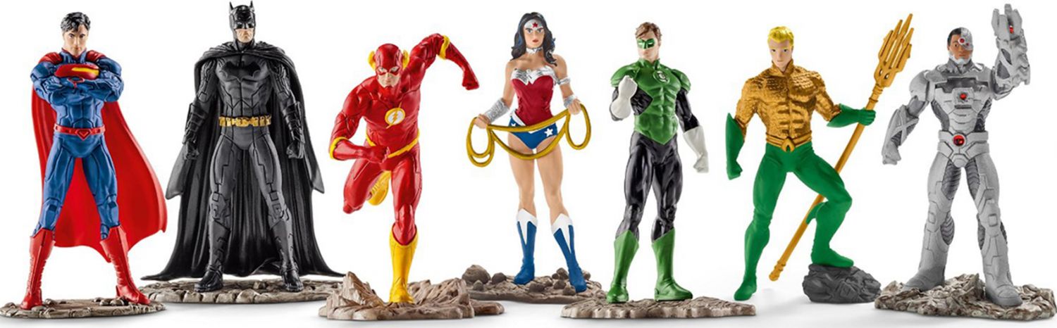 Schleich DC Comics Justice League Standing Action Figures Superman Wonder Woman 