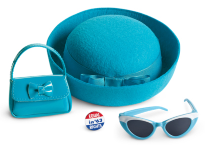 American Girl Melody's Accessories~Blue Hat~Sunglasses~Purse~never played with 
