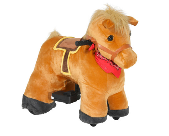 Ride On Toy Kids Animal Stable Buddies Chestnut Horse Plush Realistic Sounds 6V