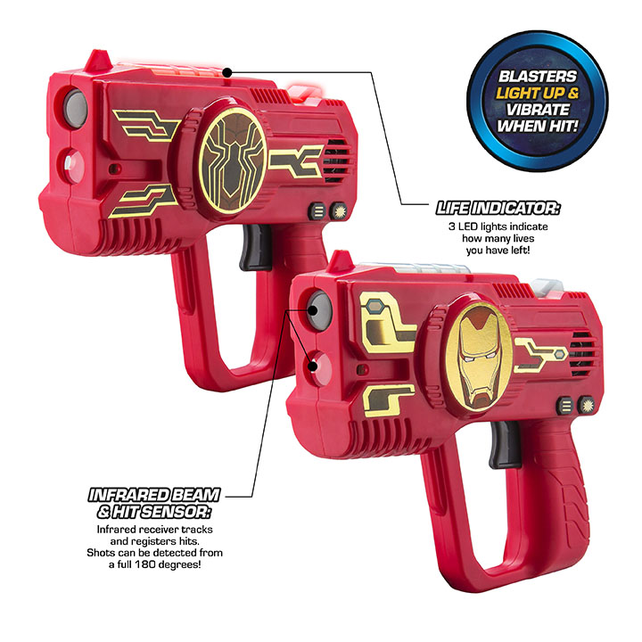 Spider-man Laser Vests & Guns Set with Impact Indicator Laser Tag Game Toy Kids 