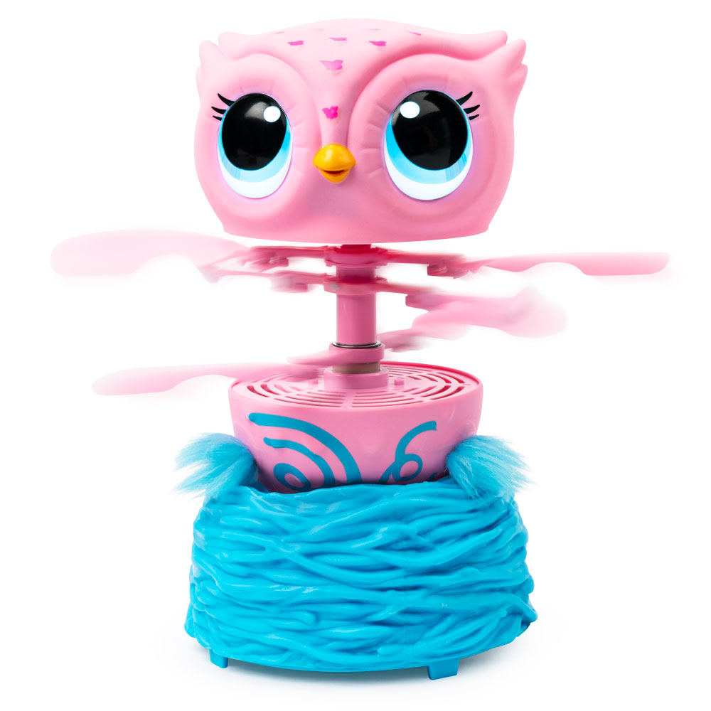 Owleez Teach me To Fly Interactive Flying PINK Owl With Nest By Spin Master 