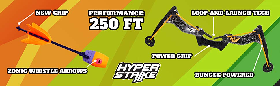 Zing Hyperstrike PowerGrip Orange Bow and Arrows Used 