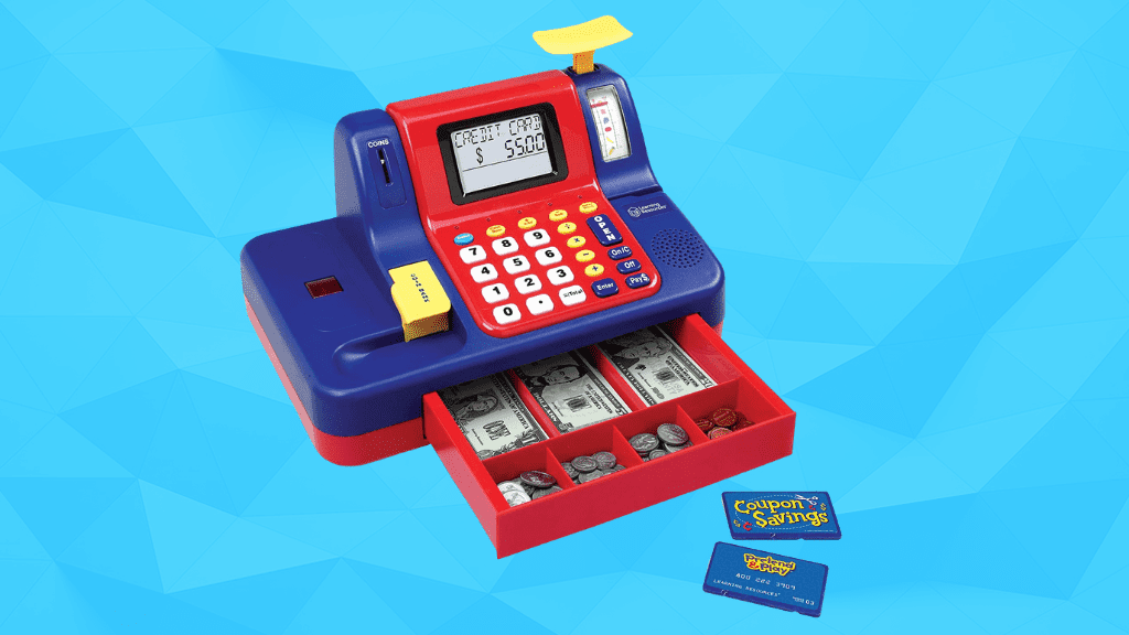 Learning Toy Ages 3 Pretend and Play Teaching Cash Register w Canadian Currency