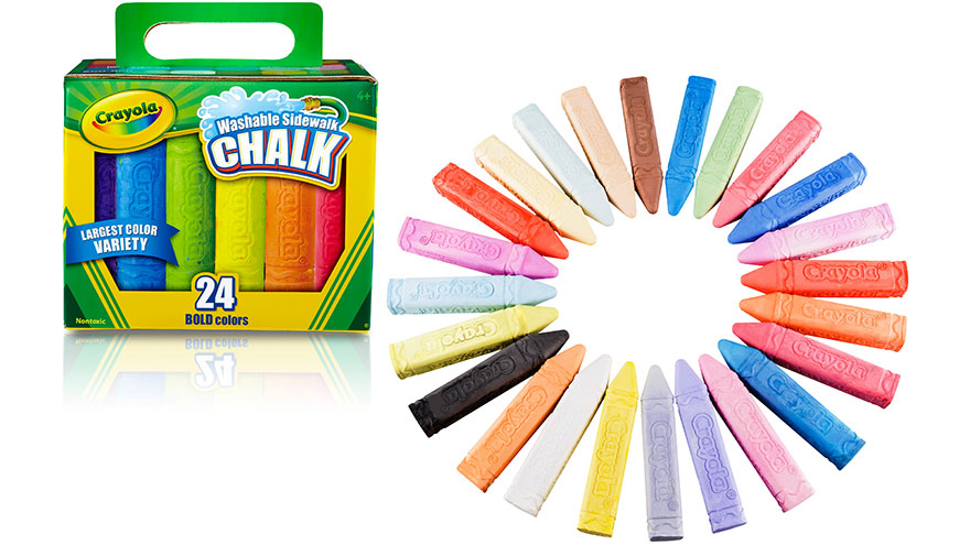 24 Pack New Crayola Bold Colors Washable Sidewalk Chalk 