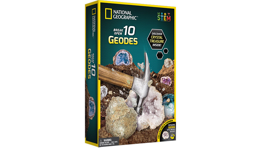 National Geographic NGGEO10 Break Open 10 Geodes Explore Crystals Science Kit for sale online 