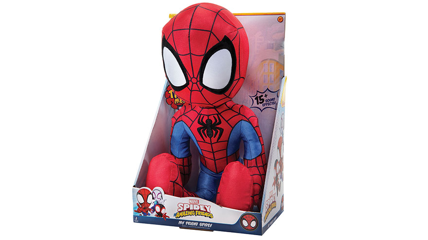 Red Spidey and his Amazing Friends SNF0050 My Friend 16” Plush with Sounds-Toys for Kids Ages 3 and Up-Featuring Your Friendly Neighbourhood Spideys